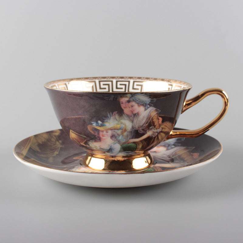 European Style Coffee Cup Plate Bone China Ceramic Cup Phnom Penh