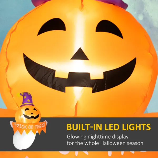 3.4 ft Inflatable LED Window Ghost with Pumpkin Face – image 5