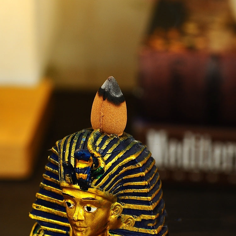Creative Ancient Egypt Backflow Incense Burner Resin Crafts Home Buddha Ornament