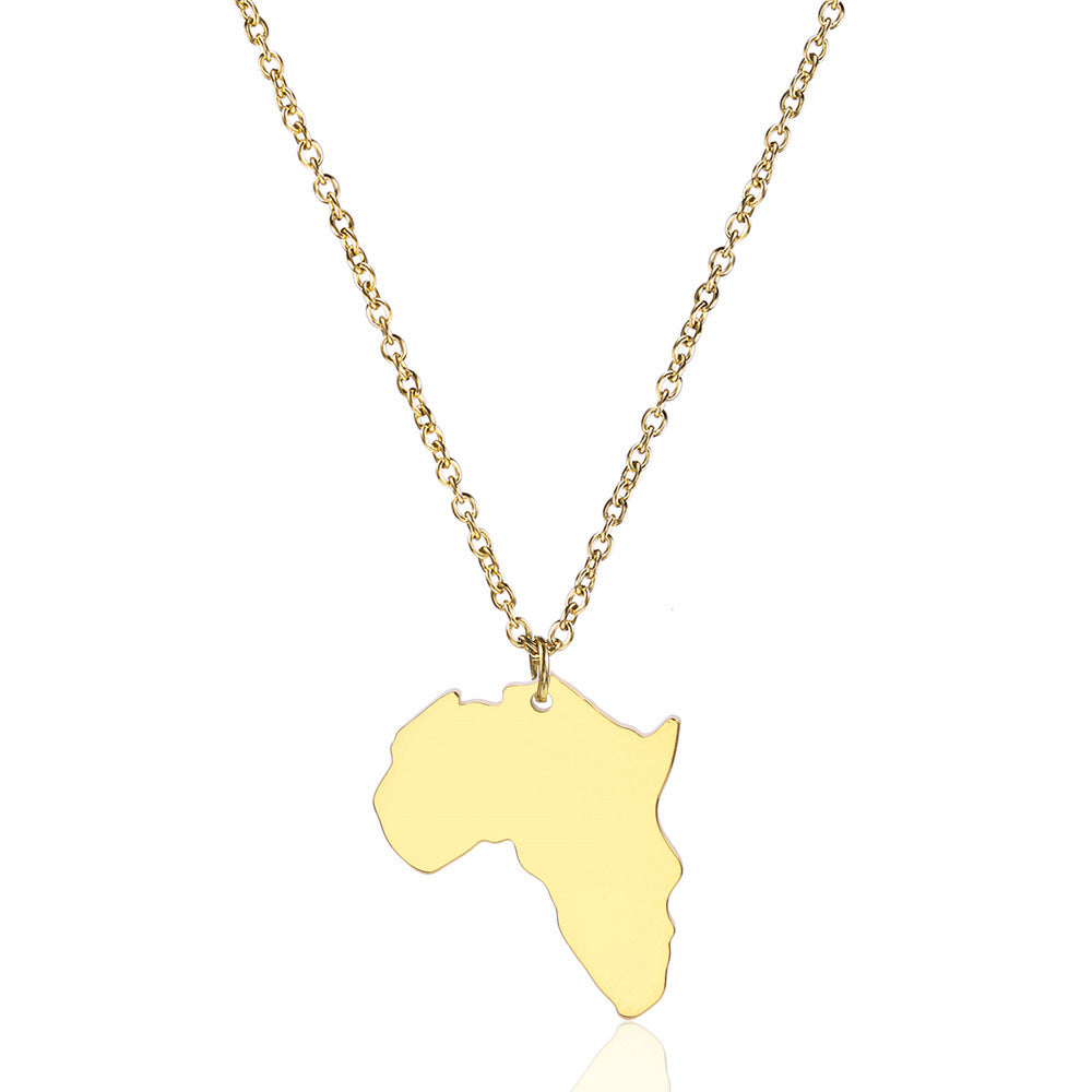 Africa map ladies clavicle chain