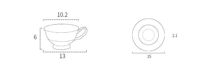 European Style Coffee Cup Plate Bone China Ceramic Cup Phnom Penh