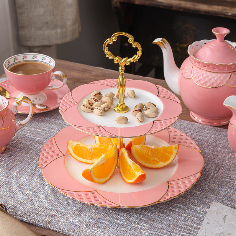 Coffee Cup And Saucer Set Ceramic Light Luxury Bone China Flower Tea Cup And Tray