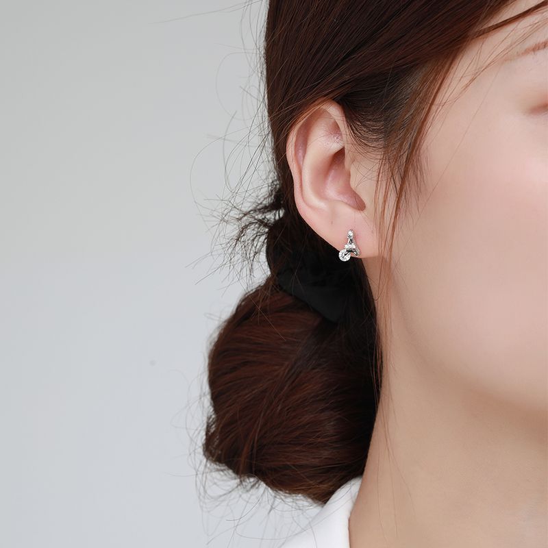 S925 Sterling Silver Eiffel Tower Stud Earrings