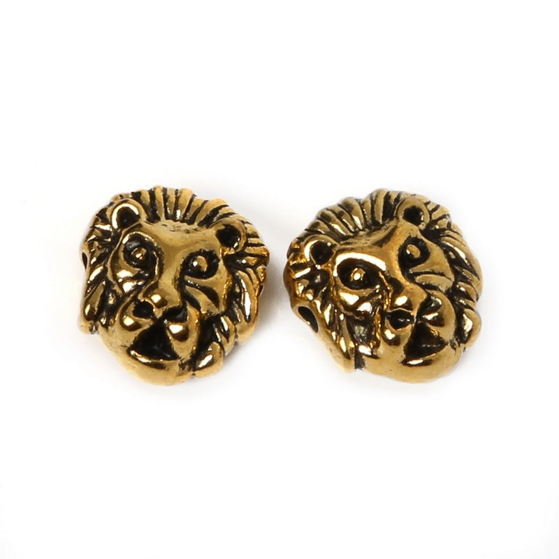12mm 10pcs  Lion Leopard Head Beads Antique Silver Charms Pendant Beads For Jewelry Making Bracelet DIY Jewelry Findings (China)