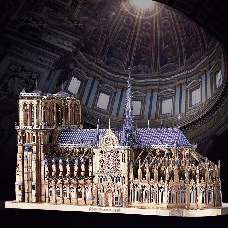 Notre Dame De Paris 3D Three-dimensional DIY Metal Model Building Assembly Creative