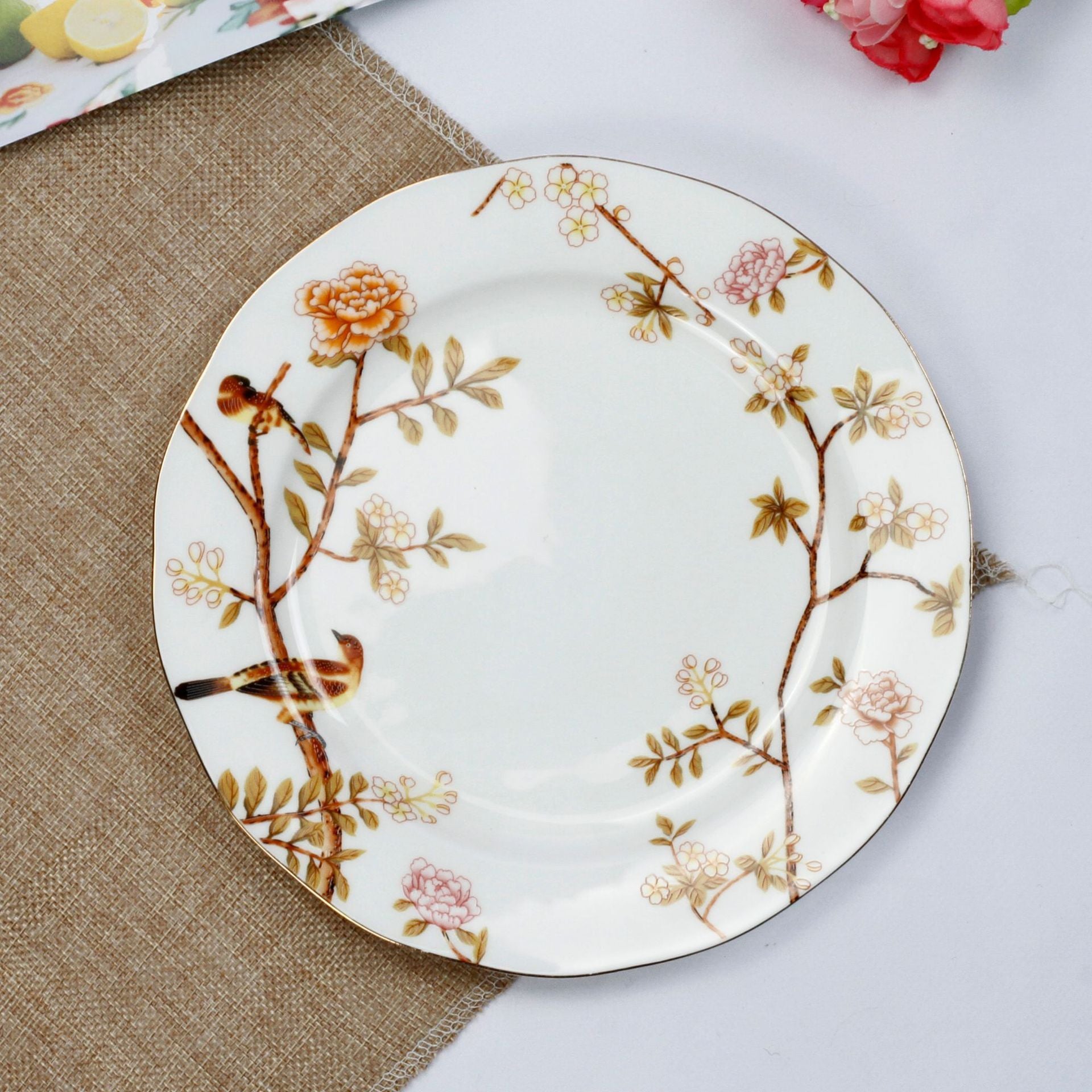 Creative Bone China Plate Household Ceramic Flat Plate