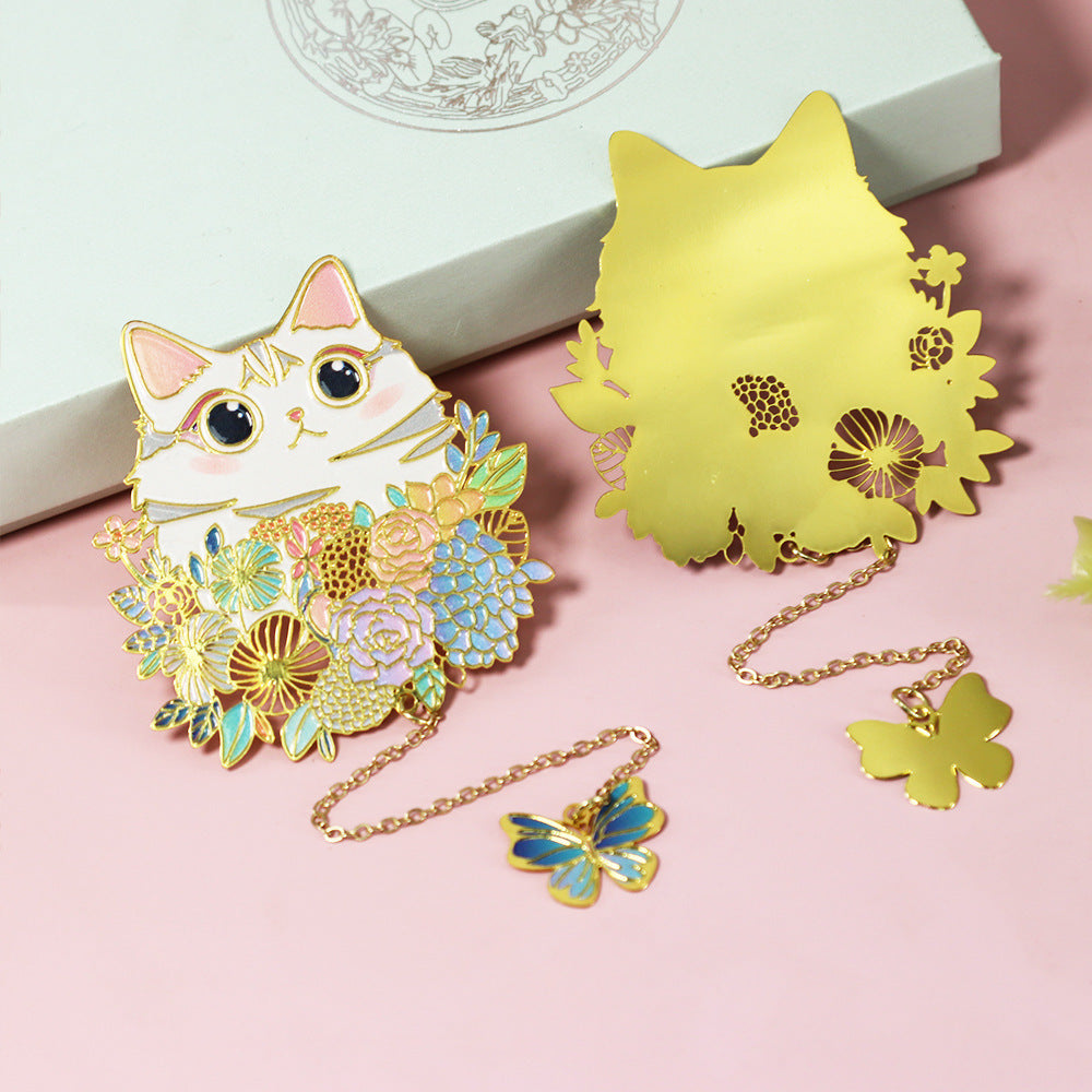 Cute Cat Metal Creative Art China-Chic Bookmark
