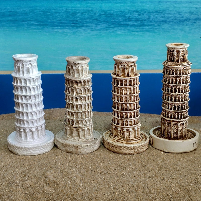 Italian Leaning Tower Of Pisa Sand Set Psychological Sand Table Accessories Resin Ornament