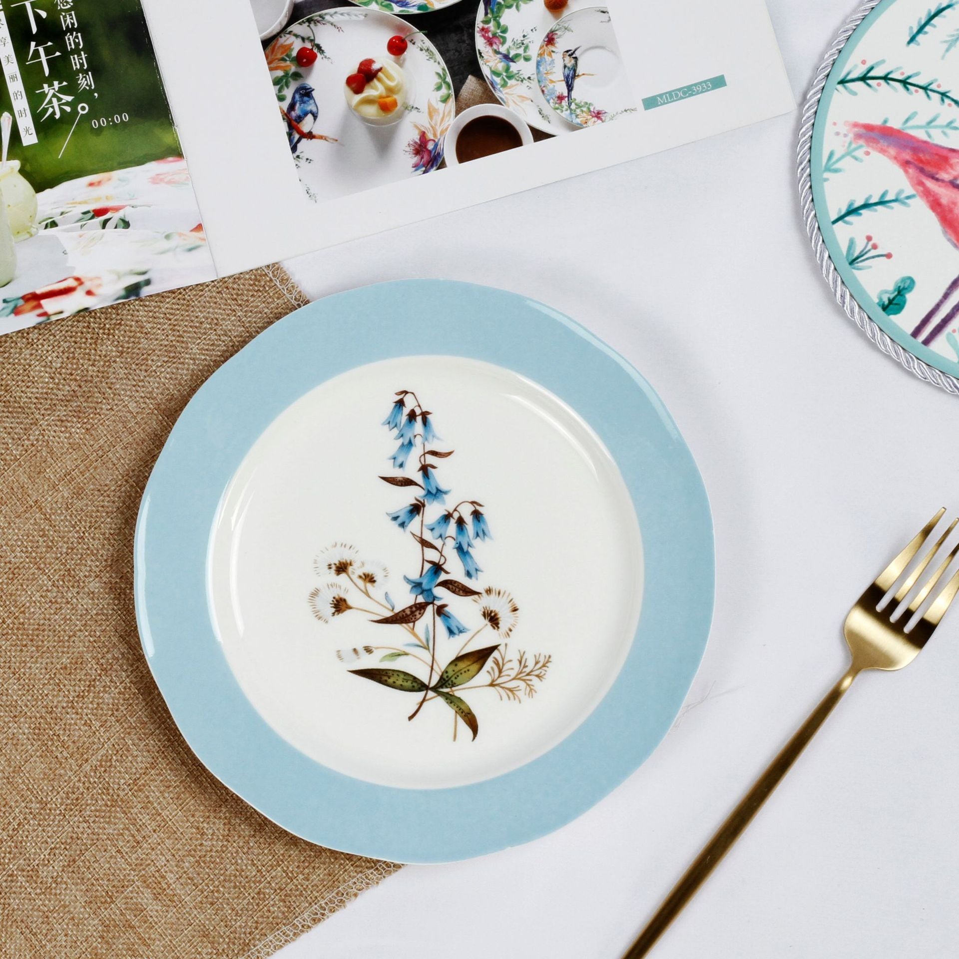 Creative Bone China Plate Household Ceramic Flat Plate