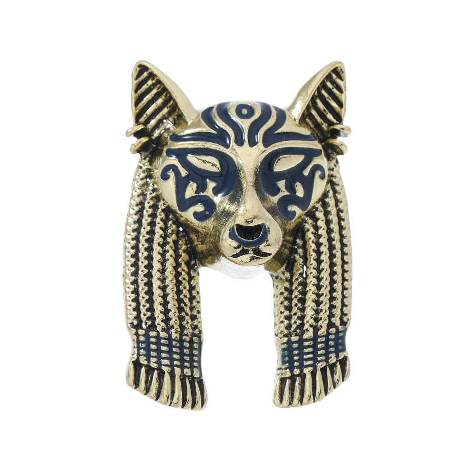 Vintage Court Antique Cleopatra Drip Glazed Enamel Brooch