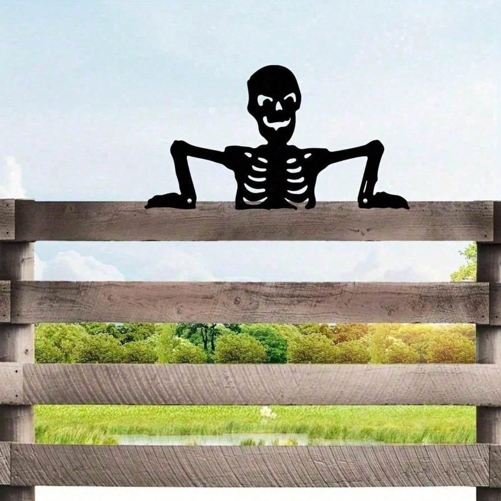 Gothic Skeleton Metal Wall Plaque