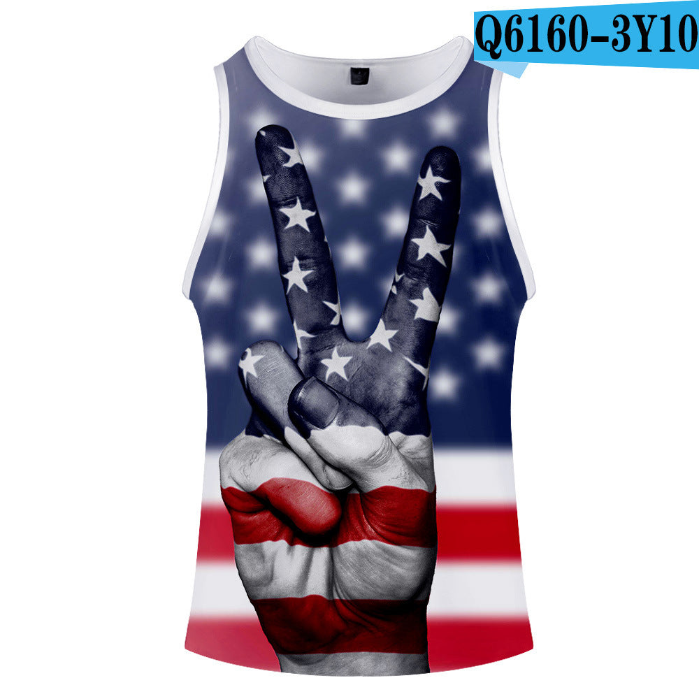 USA National flag print vest