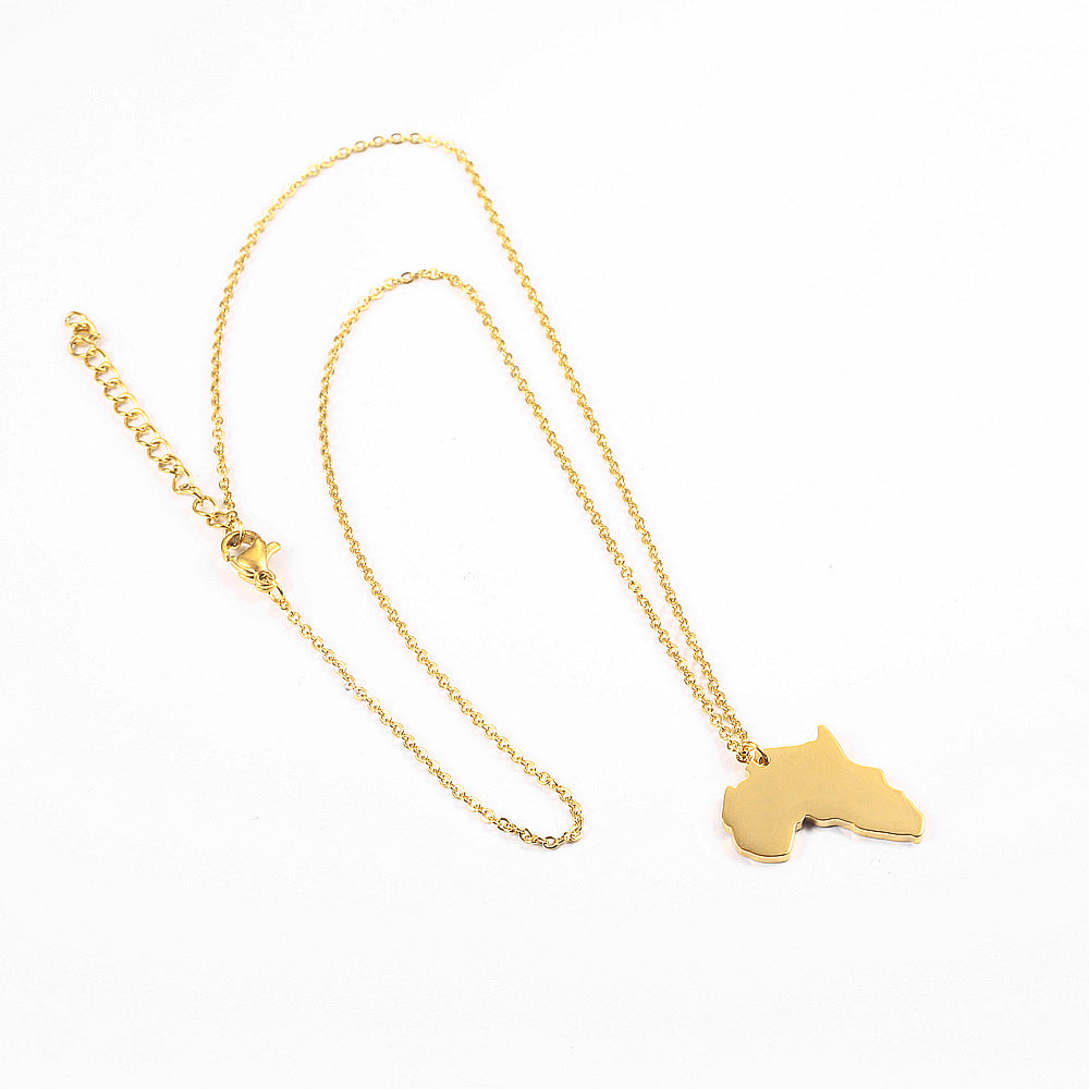 Africa map ladies clavicle chain