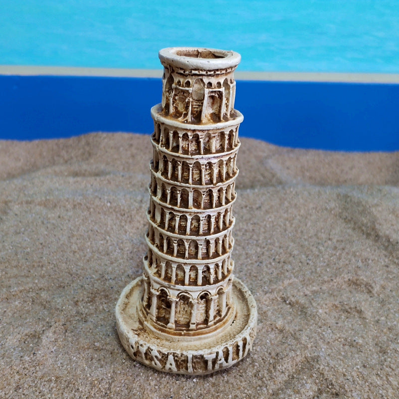 Italian Leaning Tower Of Pisa Sand Set Psychological Sand Table Accessories Resin Ornament