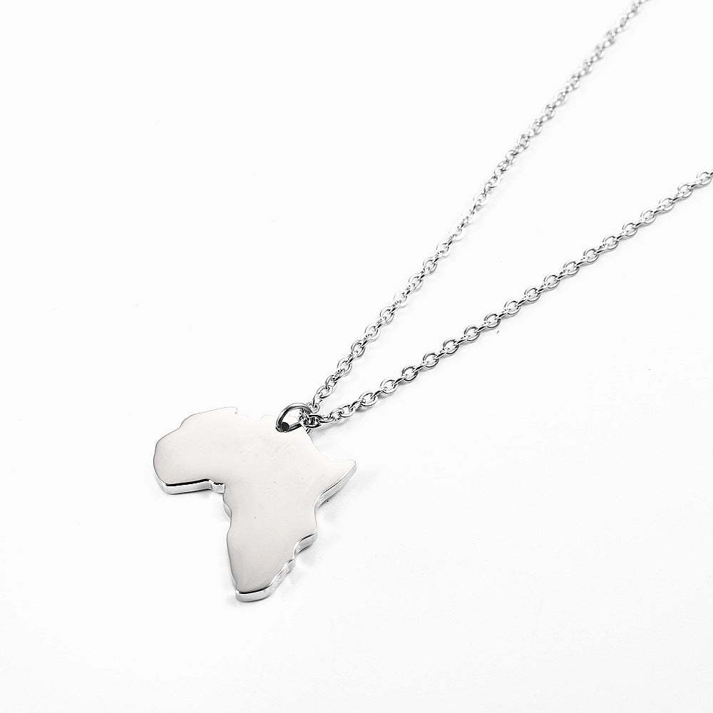 Africa map ladies clavicle chain