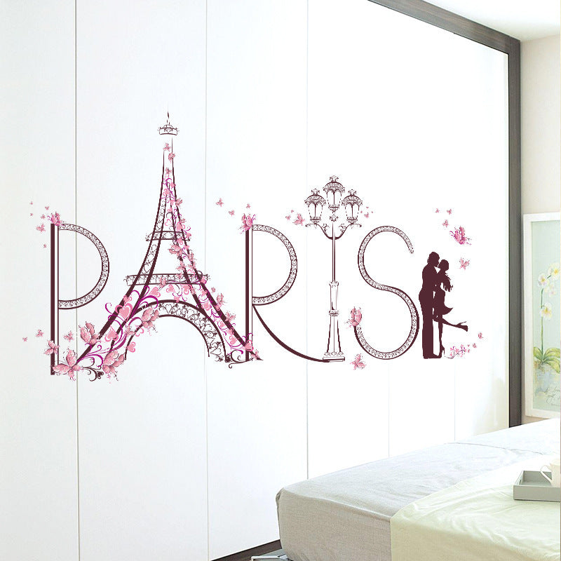 Romantic Paris Tower Background Sticker