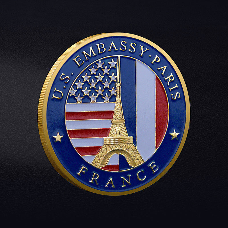 US Embassy In Paris France Gold Coin Commemorative Medal