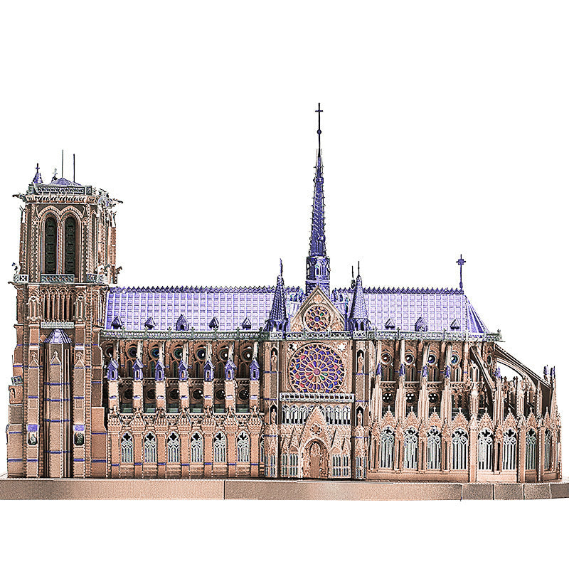 Notre Dame De Paris 3D Three-dimensional DIY Metal Model Building Assembly Creative