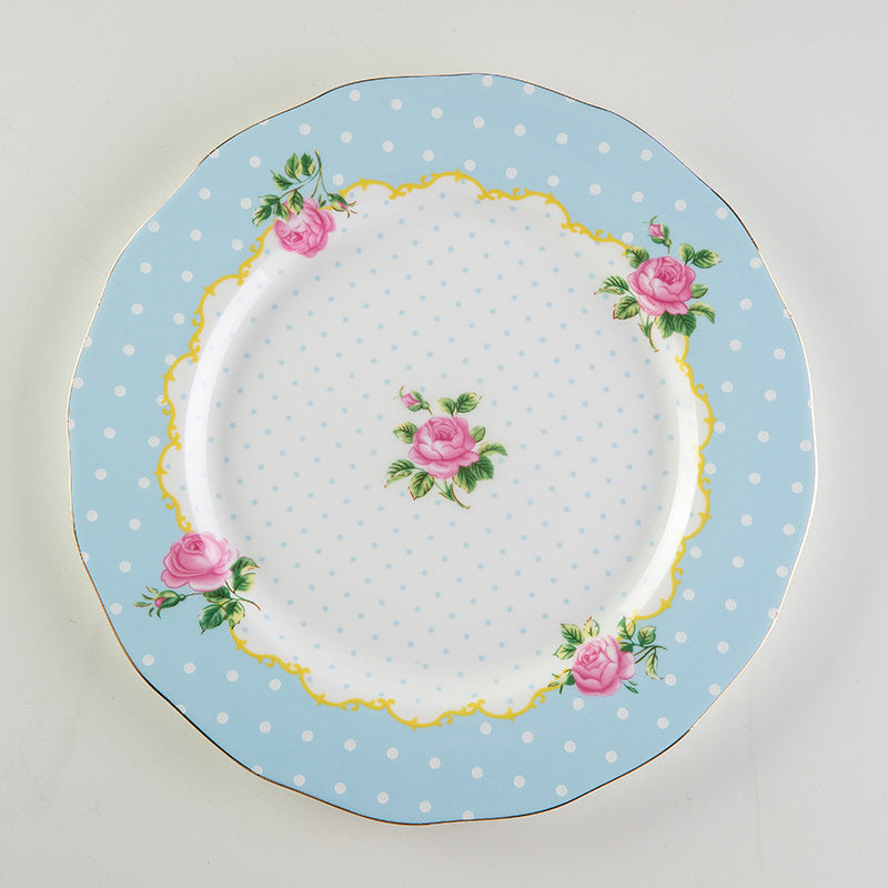 Creative Bone China Plate Household Ceramic Flat Plate