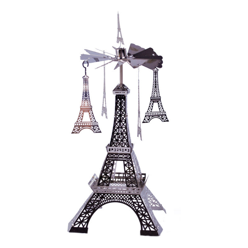 Paris Tower Aromatherapy Revolving Scenic Lantern Rotating Candlestick