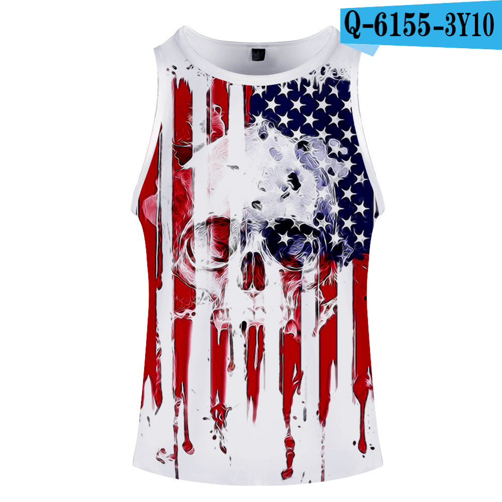 USA National flag print vest