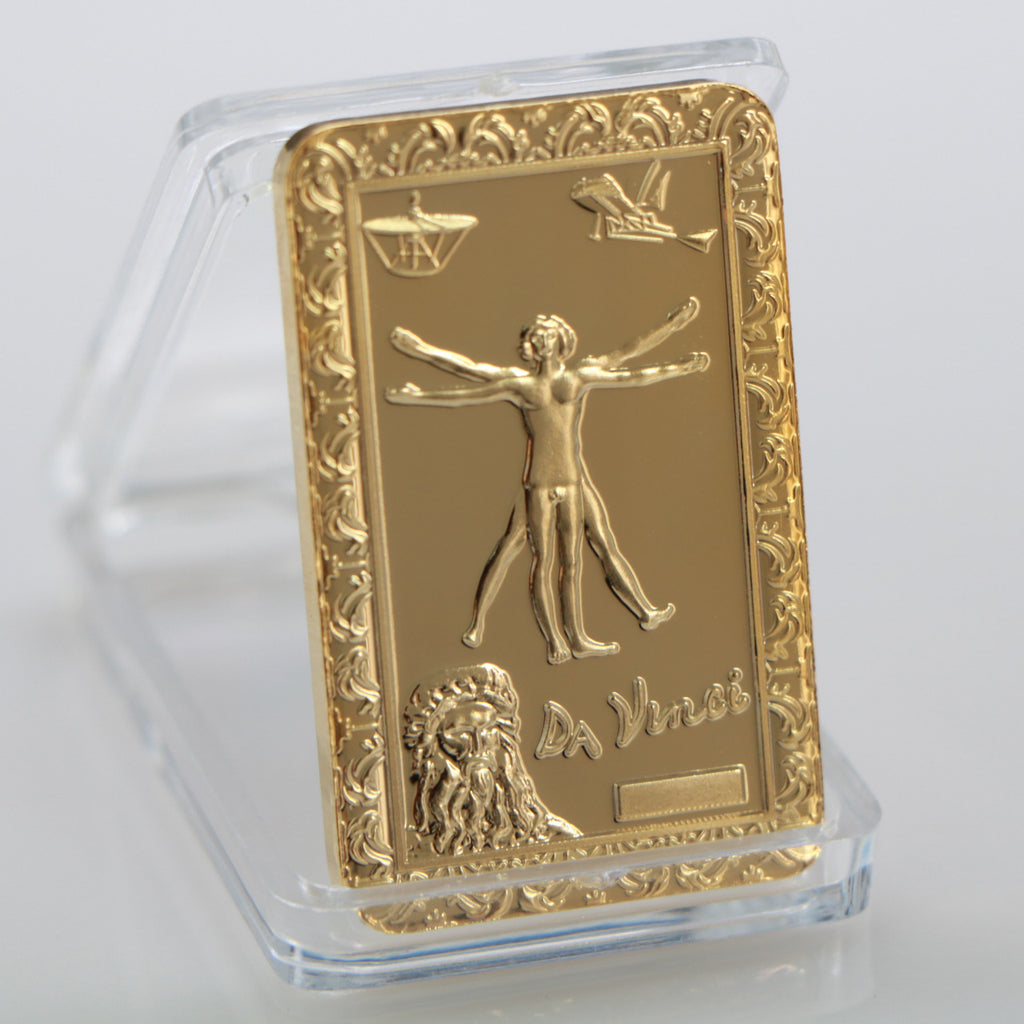 Da Vinci Mona Lisa Gold Plated Bar Commemorative Coin Souvenir Art Bar