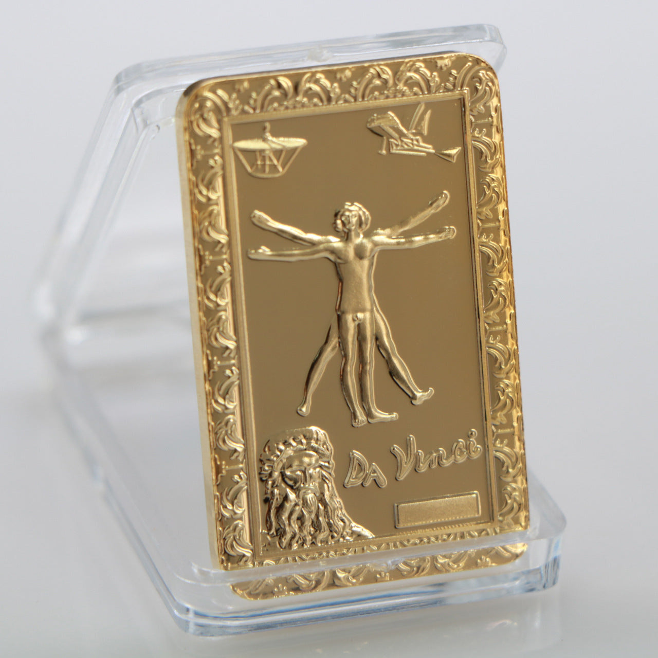 Da Vinci Mona Lisa Gold Plated Bar Commemorative Coin Souvenir Art Bar
