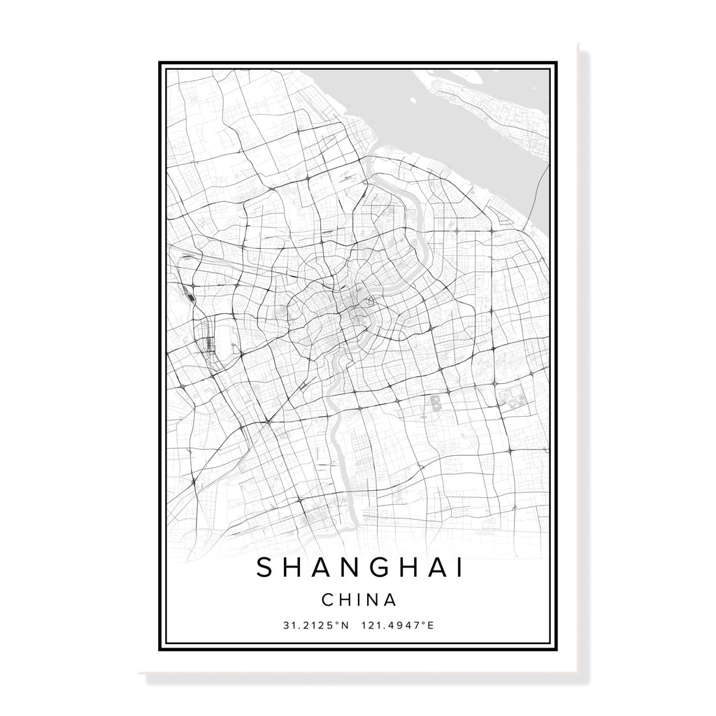 China Qingdao City Map Wall Art Canvas