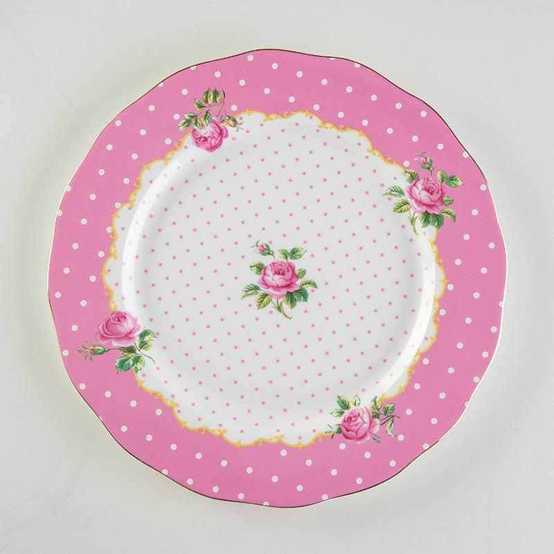Creative Bone China Plate Household Ceramic Flat Plate