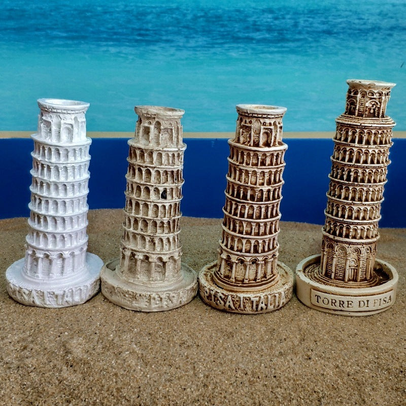 Italian Leaning Tower Of Pisa Sand Set Psychological Sand Table Accessories Resin Ornament