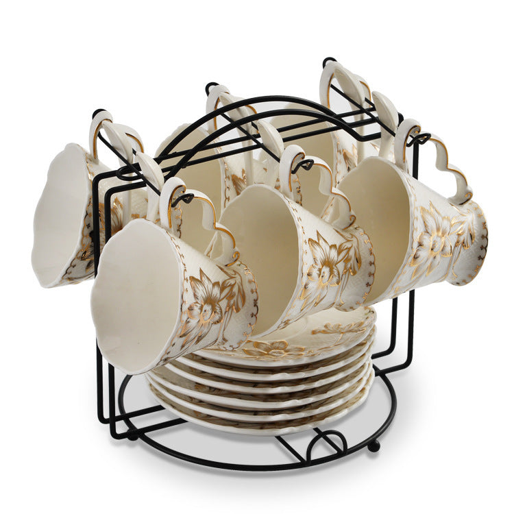Creative Ceramic Bone China Lace Coffee Cup