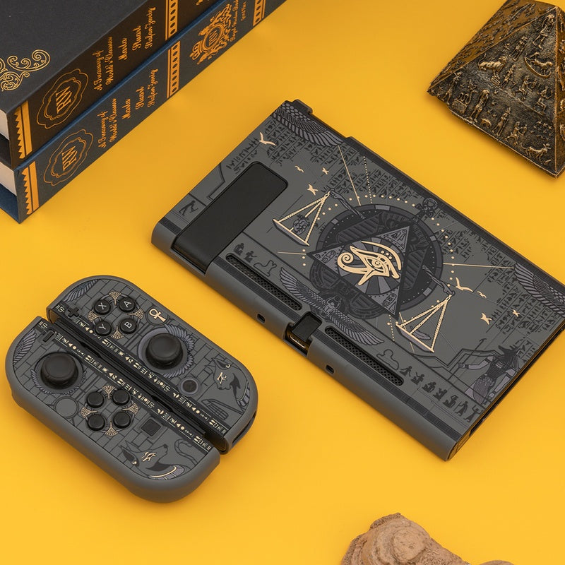 Mysterious Egypt SwiTch Protective Shell Black Hard Cover Back Grip Controller Split Housing Case