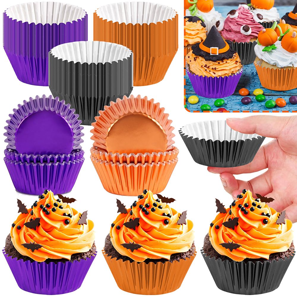 Halloween Foil Cupcake Liners — 300 Pack