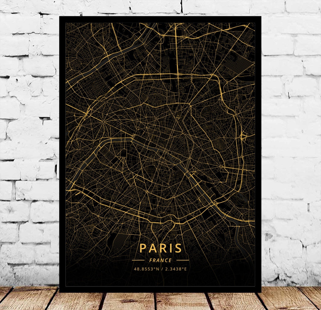 Paris Marseille Metz Poster Canvas Painting