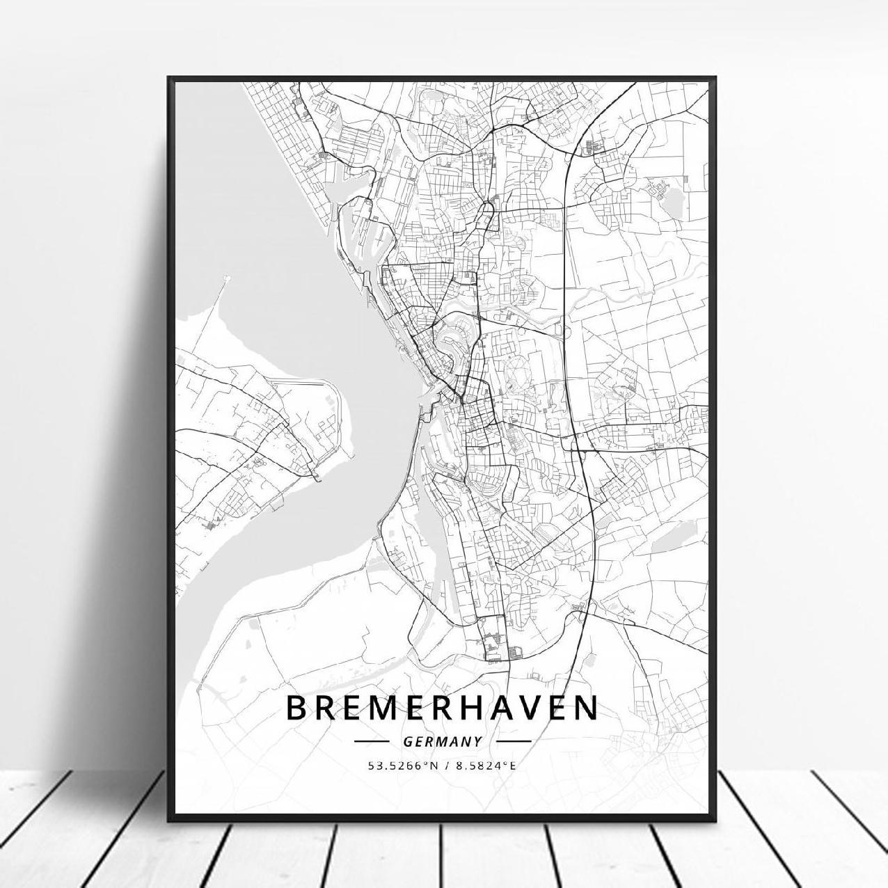 Germany Art Map Poster Canvas Painting