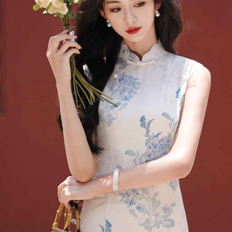 New Summer Girl's New Chinese Style Republic Of China Style Sleeveless Daily Dress