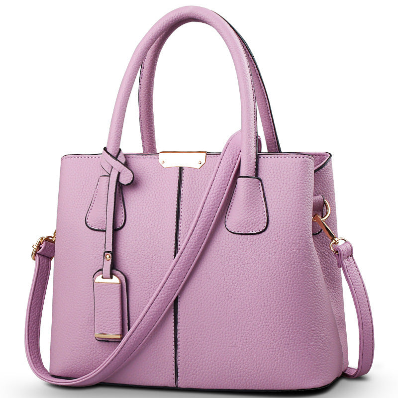 Structured Satchel Tote in Purple