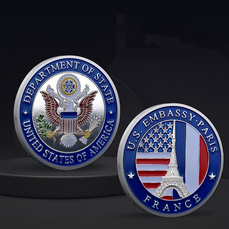 US Embassy In Paris France Gold Coin Commemorative Medal