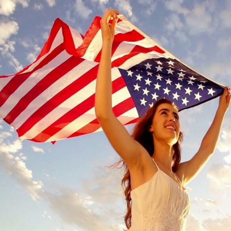 American Flags For Outside 3X5 FT USA Flag - Premium US Flag 90X150cm Heavy Duty Outdoor Large Nylon Flag Stars With Brass Grommets