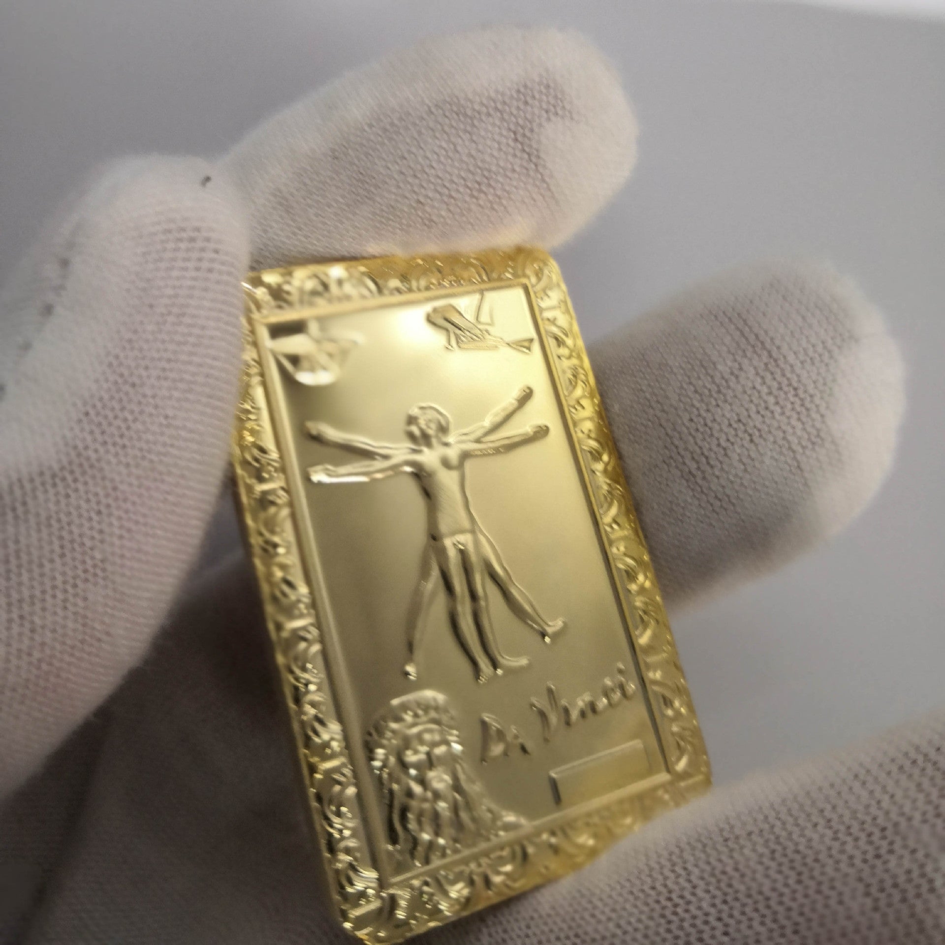 Da Vinci Mona Lisa Gold Plated Bar Commemorative Coin Souvenir Art Bar