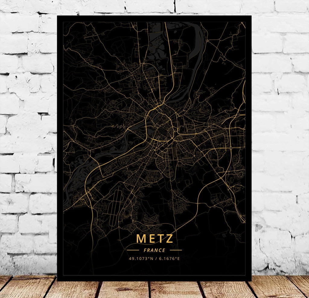Paris Marseille Metz Poster Canvas Painting