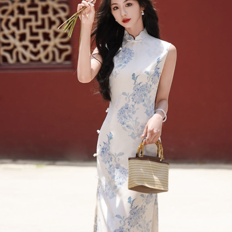 New Summer Girl's New Chinese Style Republic Of China Style Sleeveless Daily Dress