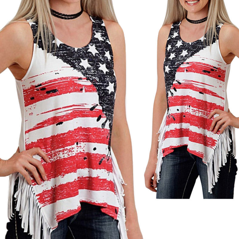 USA National flag print vest