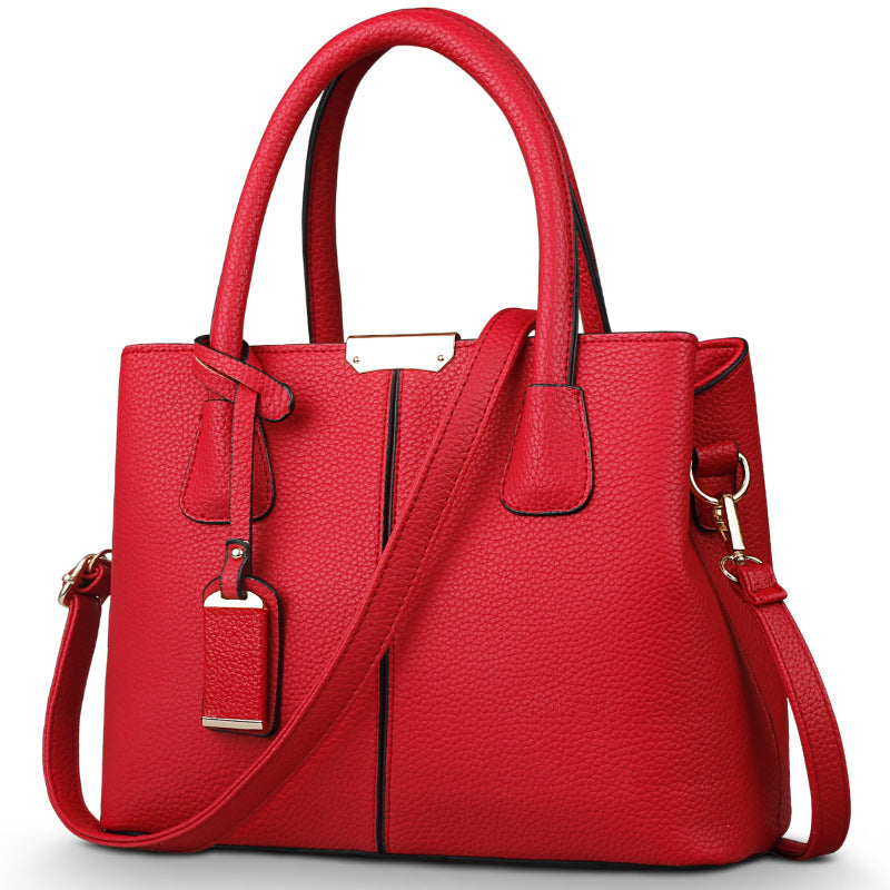 Structured Satchel Tote in Red