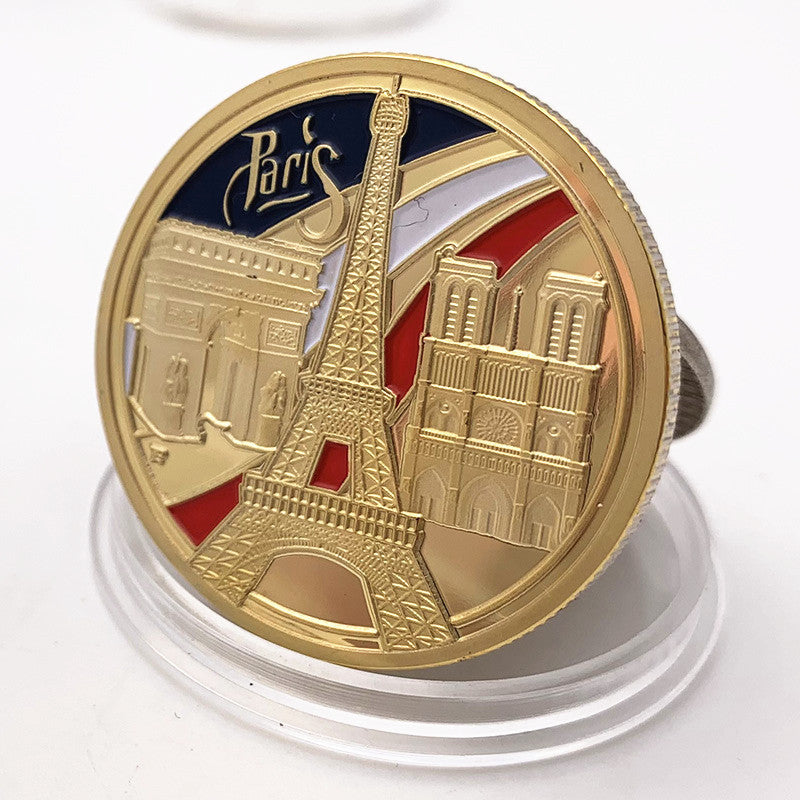 Eiffel Tower Gold Plated Commemorative Coin Customized