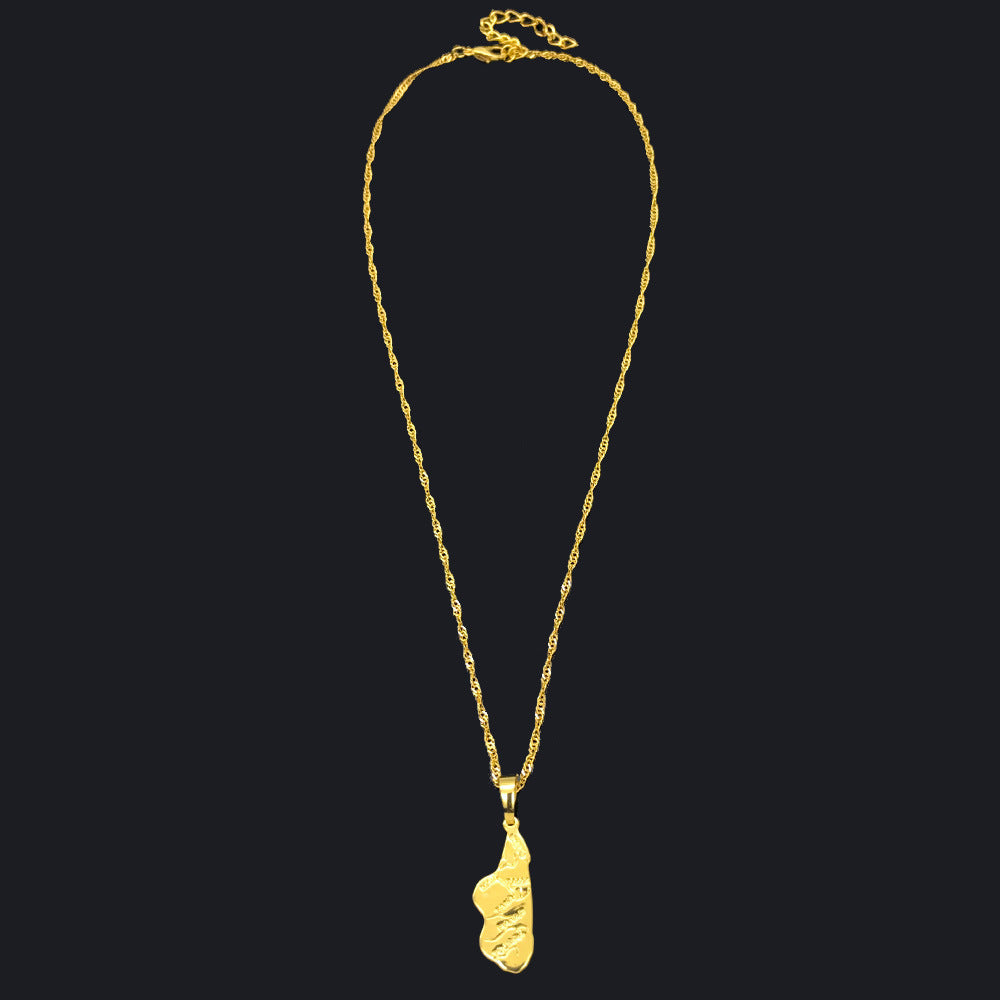 Africa Madagascar Map Pendant Necklace