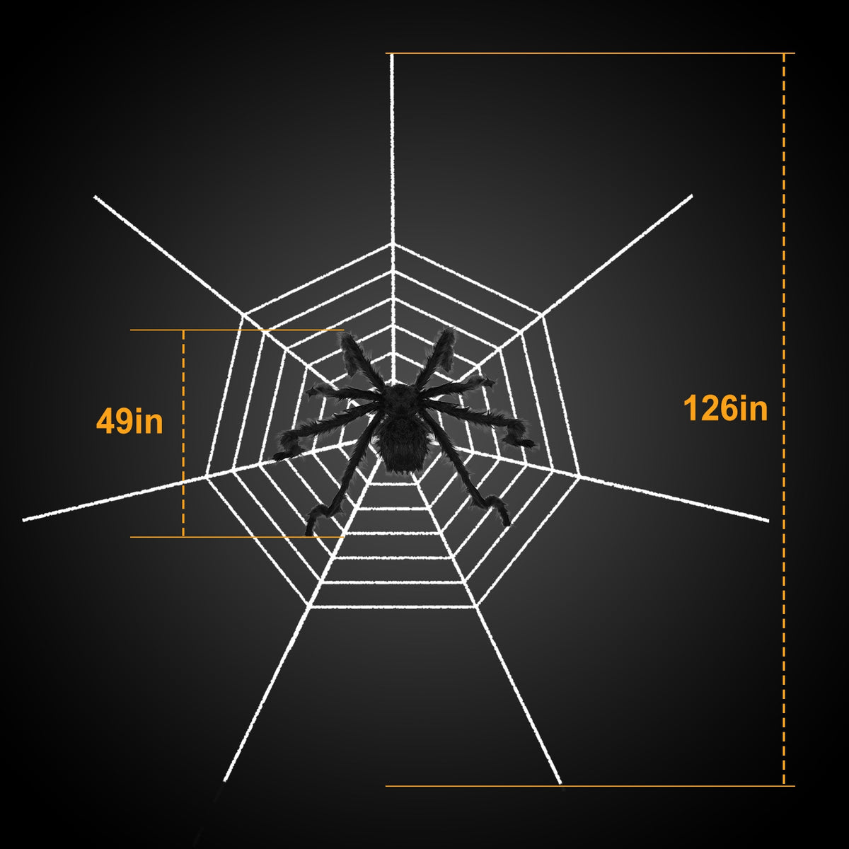 Giant 49 in Halloween Spider with 126 in Stretch Web – image 5