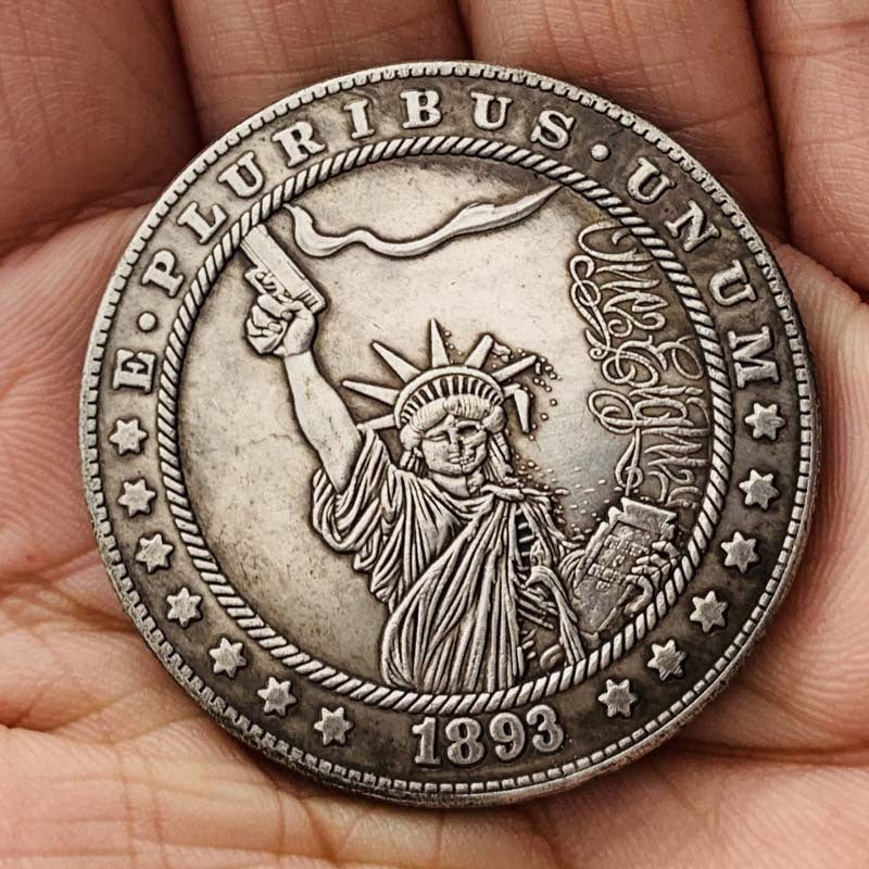 Lady Liberty Sniper Brass Old Silver Coin