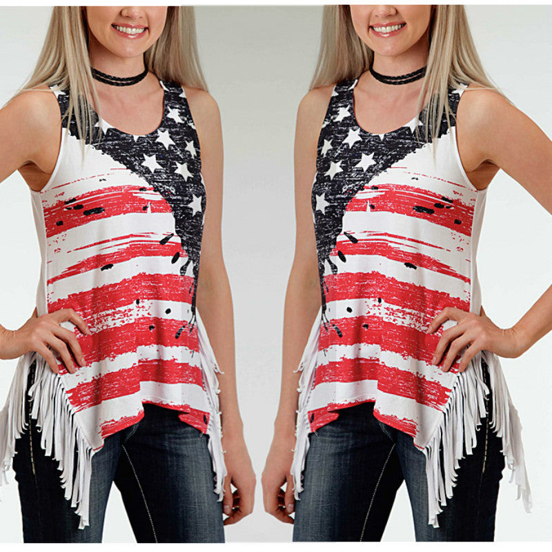 USA National flag print vest
