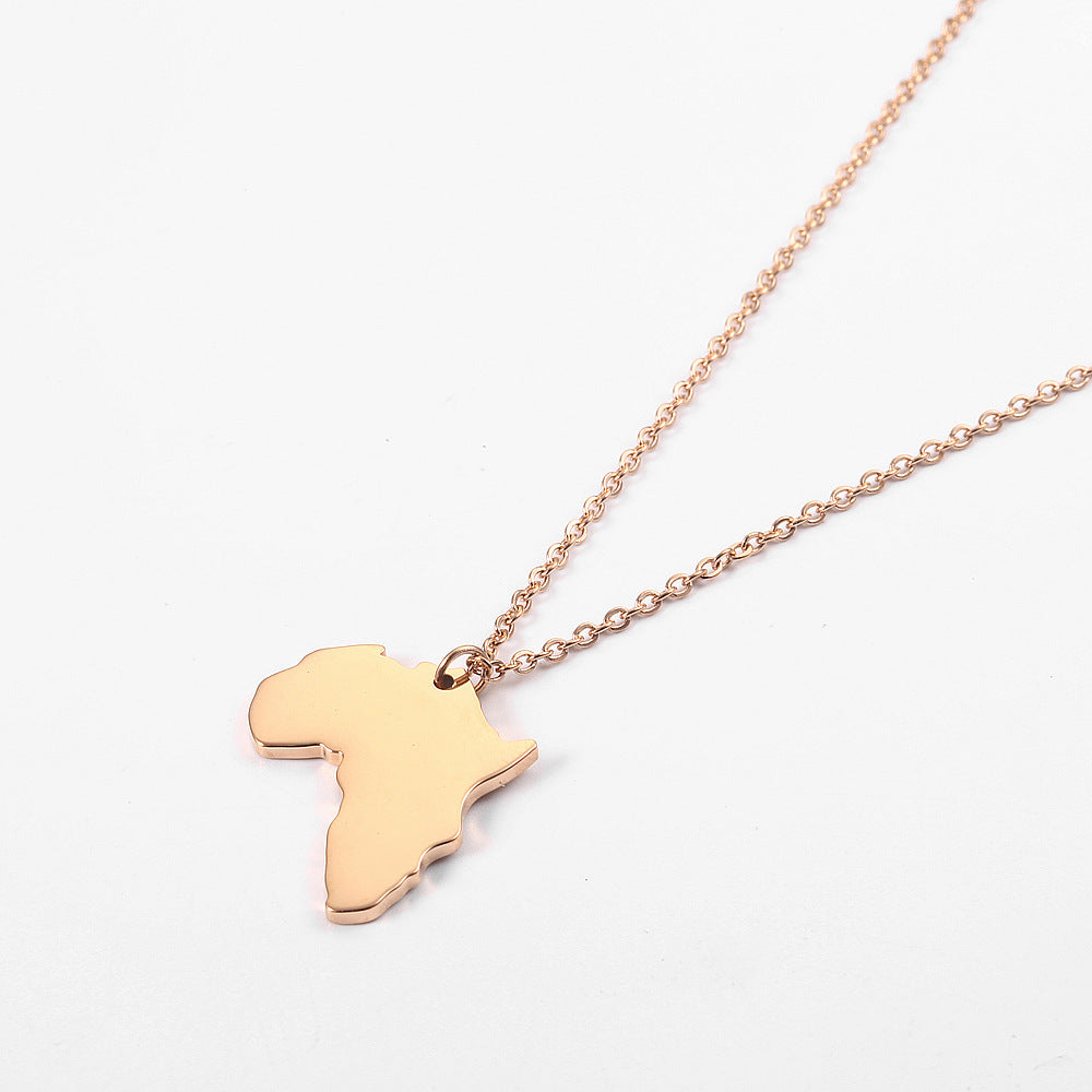 Africa map ladies clavicle chain